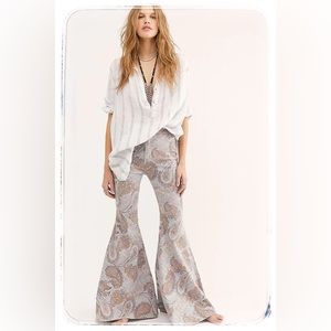 Free People Limestone Paisley Just Float On Flare Jeans.
